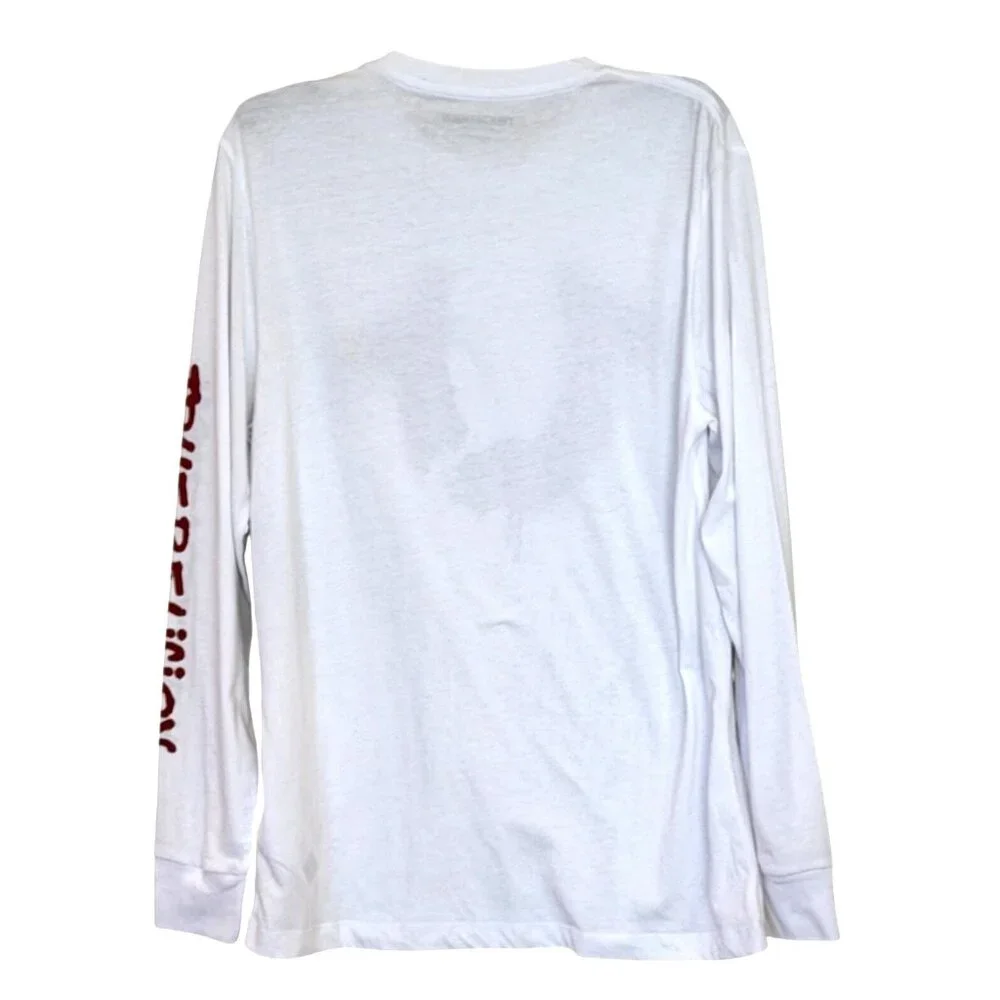 True Religion White Long Sleeve Red Drip Tee Shirt Size Small NWT